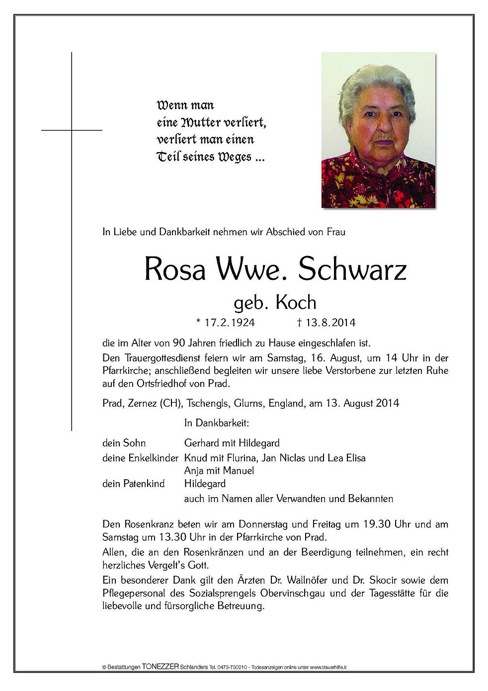 Rosa Wwe Schwarz Aus Prad Am Stilfserjoch TrauerHilfe It Das