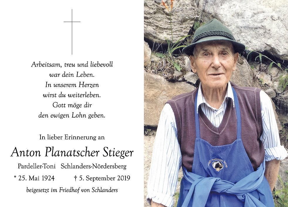 Anton Planatscher Stieger Aus Schlanders Trauerhilfe It Das