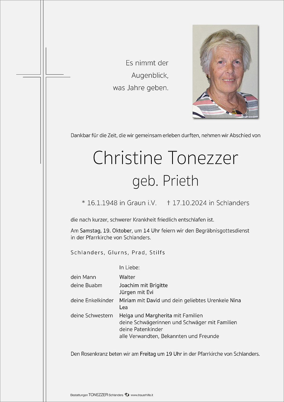 Christine Tonezzer Aus Schlanders Trauerhilfe It Das S Dtiroler