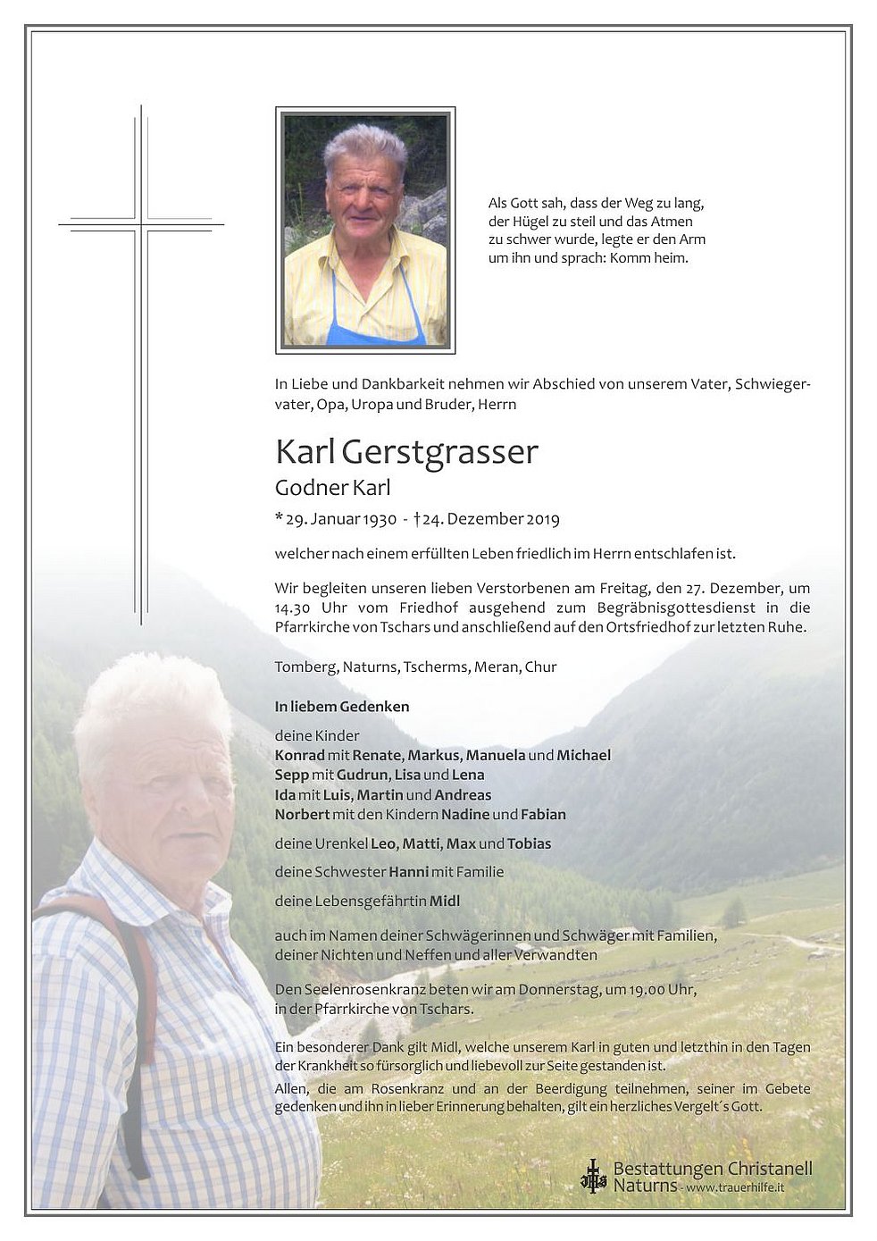 Karl Gerstgrasser Aus Kastelbell Tschars Trauerhilfeit Das Südtiroler Gedenkportal 