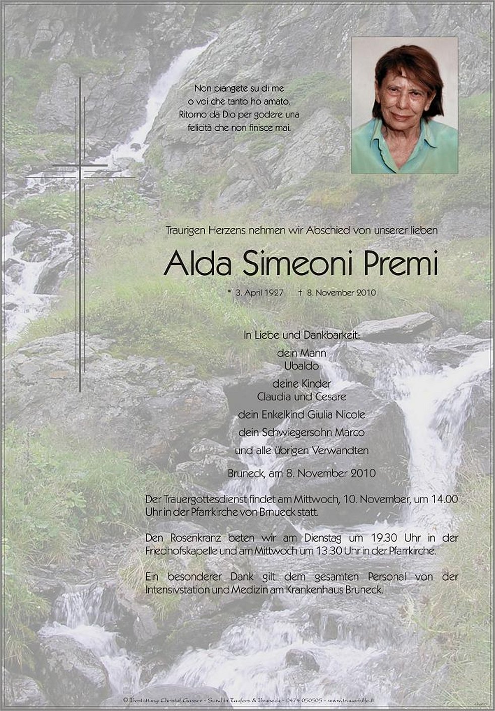Alda Simeoni Premi Aus Bruneck Trauerhilfeit Das Südtiroler Gedenkportal 
