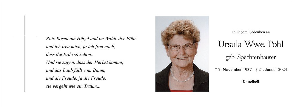 Ursula Wwe Pohl Aus Kastelbell Tschars Trauerhilfeit Das Südtiroler Gedenkportal 